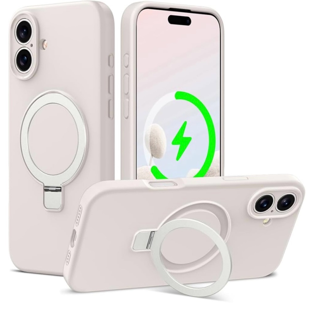 ZHK Liquid Silicone Designed for iPhone 16 Plus Case with Magnet Stand